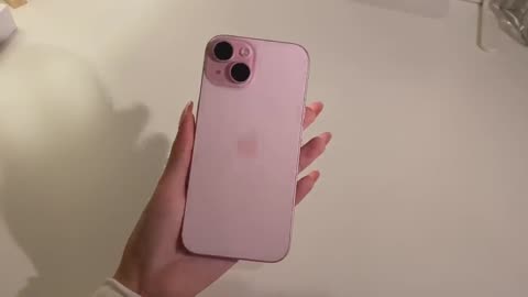 iphone 15 (pink) 512gb unboxing aesthetic setup with accessories