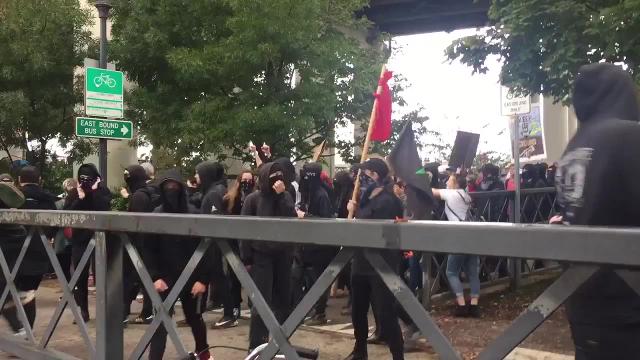 sep 20 2019 Portland 1.1 climate strike antifa at the event