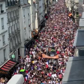 Massive Demonstration on the Streets of Paris Against the Newly Announced French Vaccine Passport