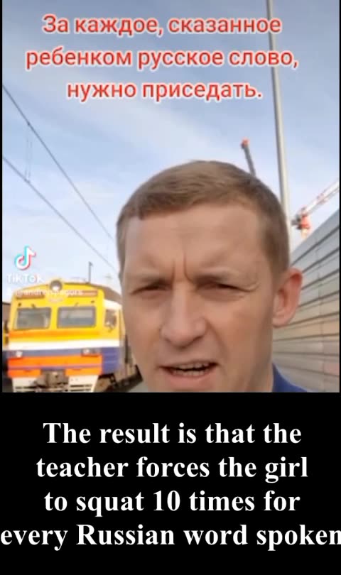 A girl in Kindergarten was forced to squat 10 times for every Russian word spoken to her friend