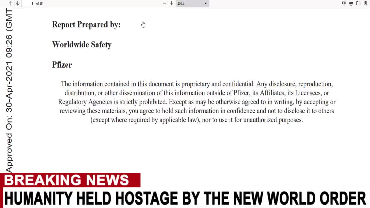 Secret Pfizer Vaxx Adverse-Effects data leaked!