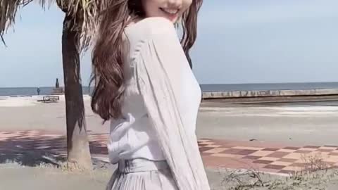The happy little sister is so beautiful.