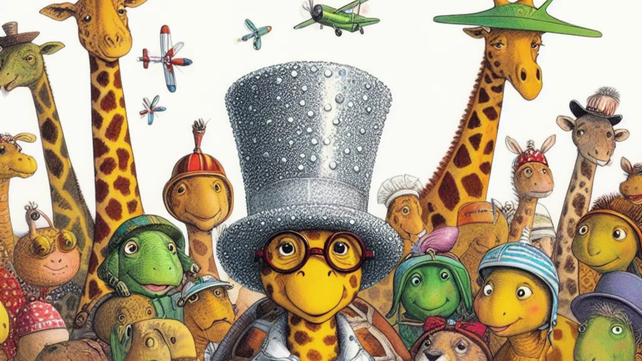 "The Hilarious Adventures of George the Giraffe and His Funny Hats 🎩🦒"