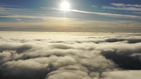 Beautiful sunshine from above the clouds