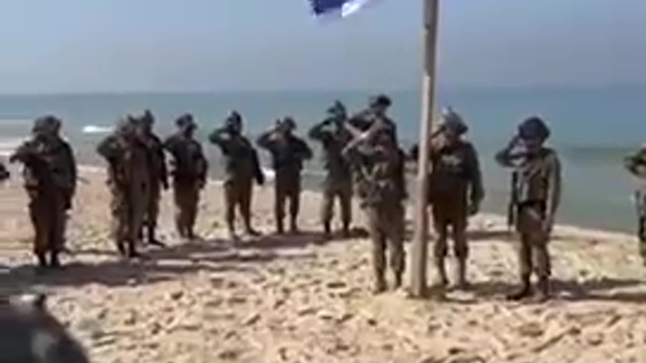 The Israeli army now at the coast of Gaza, Israel.