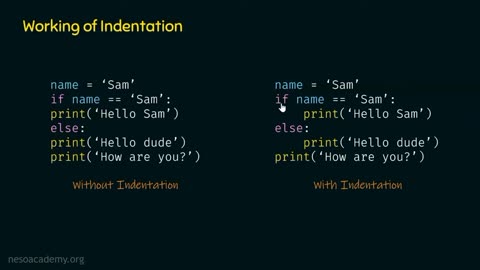 Indentation in phyton part 1