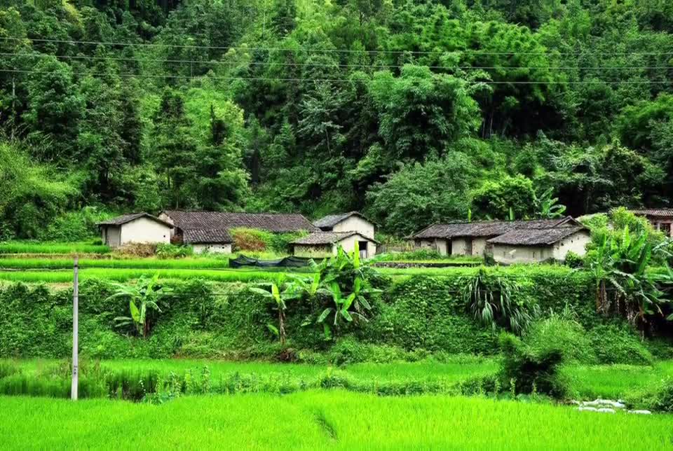 Beautiful scenery of small mountain village