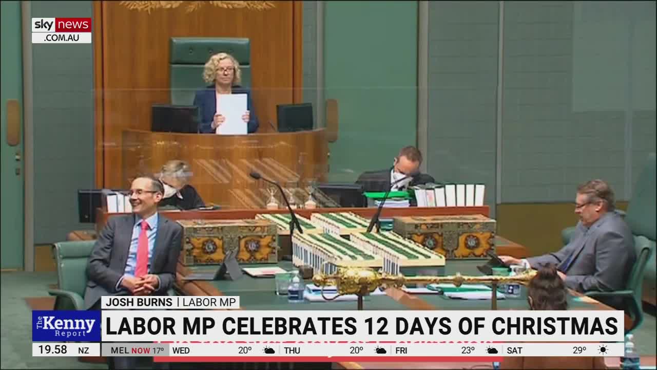 Josh Burns performs poem in parliament