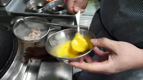Fried egg on fried rice
