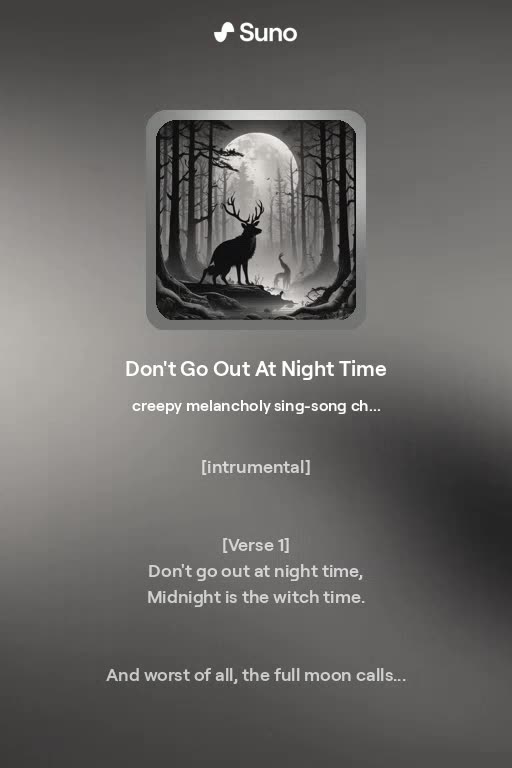 Don't Go Out at Night Time - Alternate Version 1