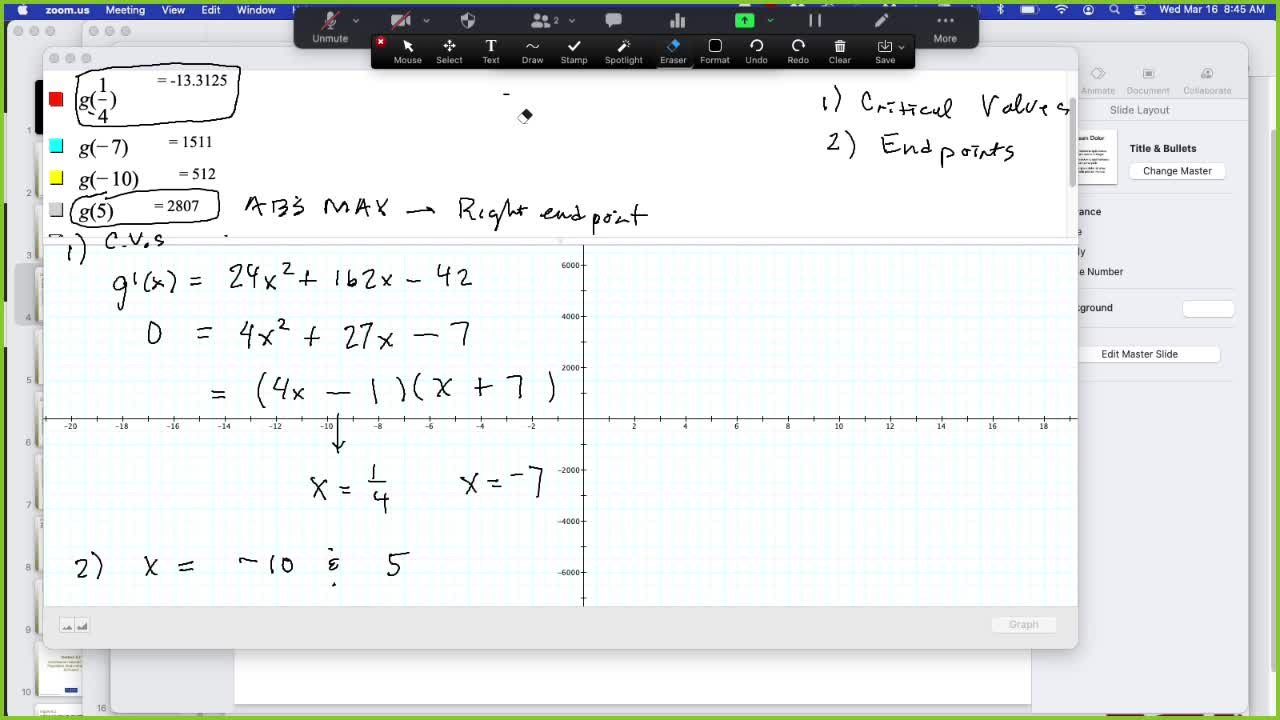 MAT 265 Wed Mar 16: Absolute Max, Min & Optimization