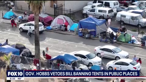 Arizona Gov. Hobbs Vetoes Bill to Ban Tents in Public Places