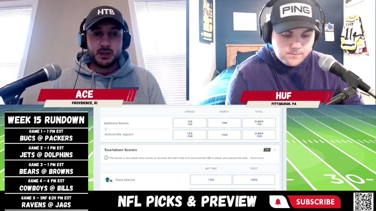 NFL Sunday Picks & Preview - Week 15 - Hit The Book Podcast - LIVE