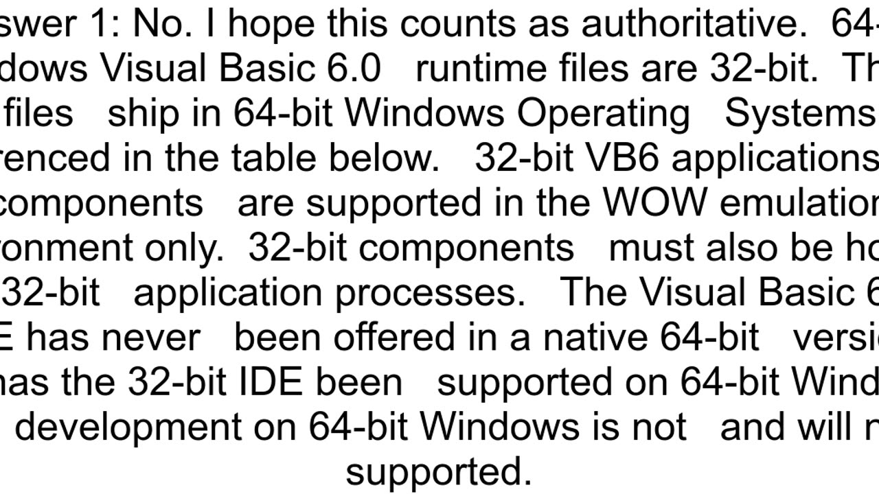 Can a VB6 component be compiled to 64 bit