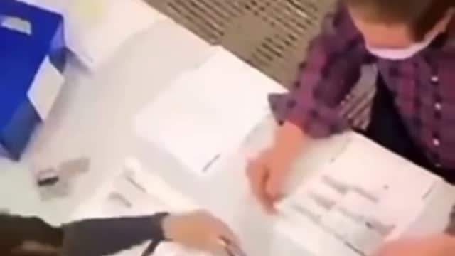 Election Worker Filling Out Ballots - Not Redoing Messed Up Ballots