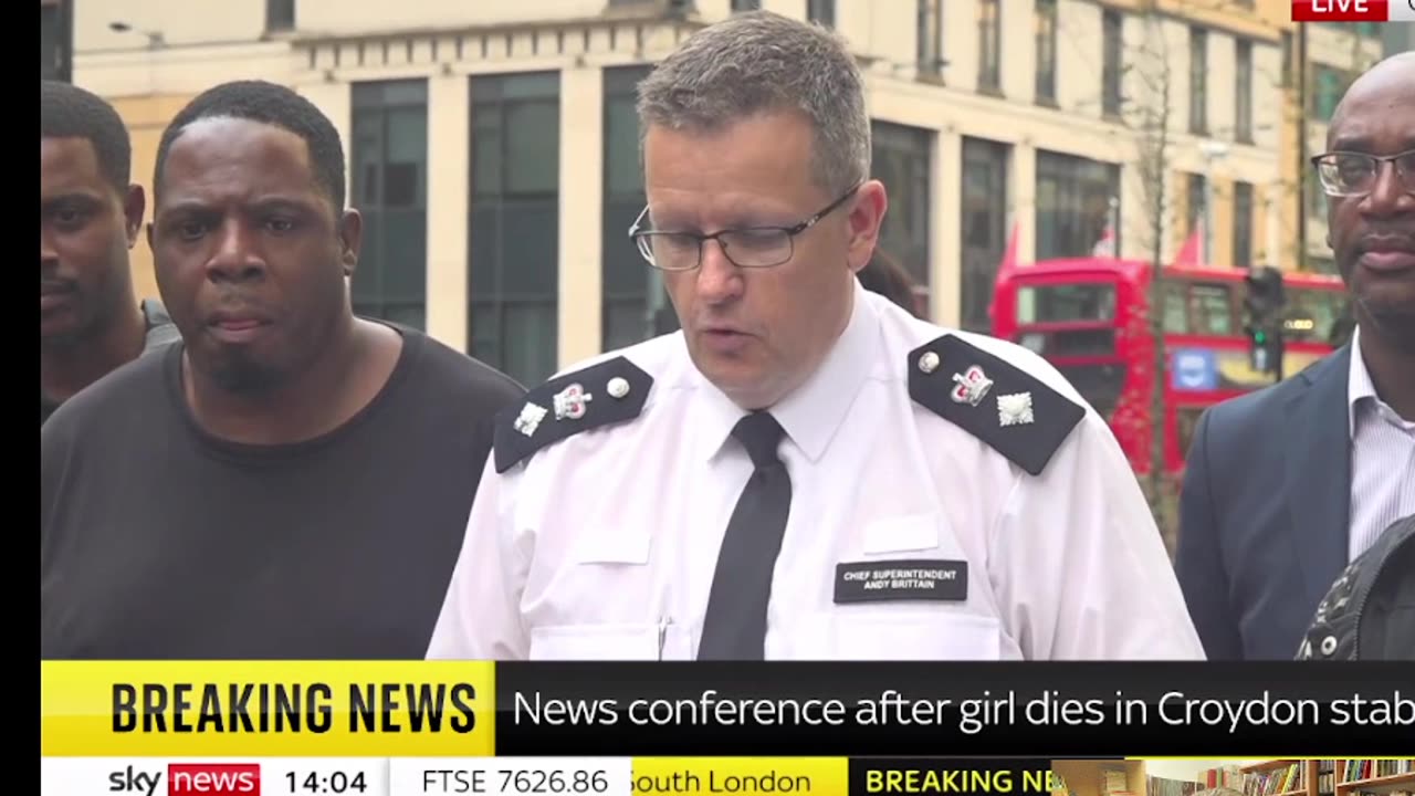 Police officer in Croydon held hostage and reads from script!!! After girl is knifed.