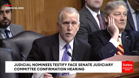 Thom Tillis Brings Up Site Invoking 'All Cops Are B------s' While Questioning Biden Judicial Nominee