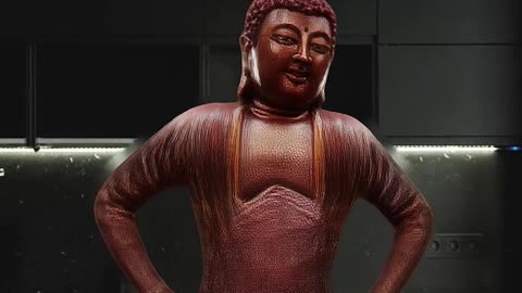 Buddha is cooking. (AI parody)