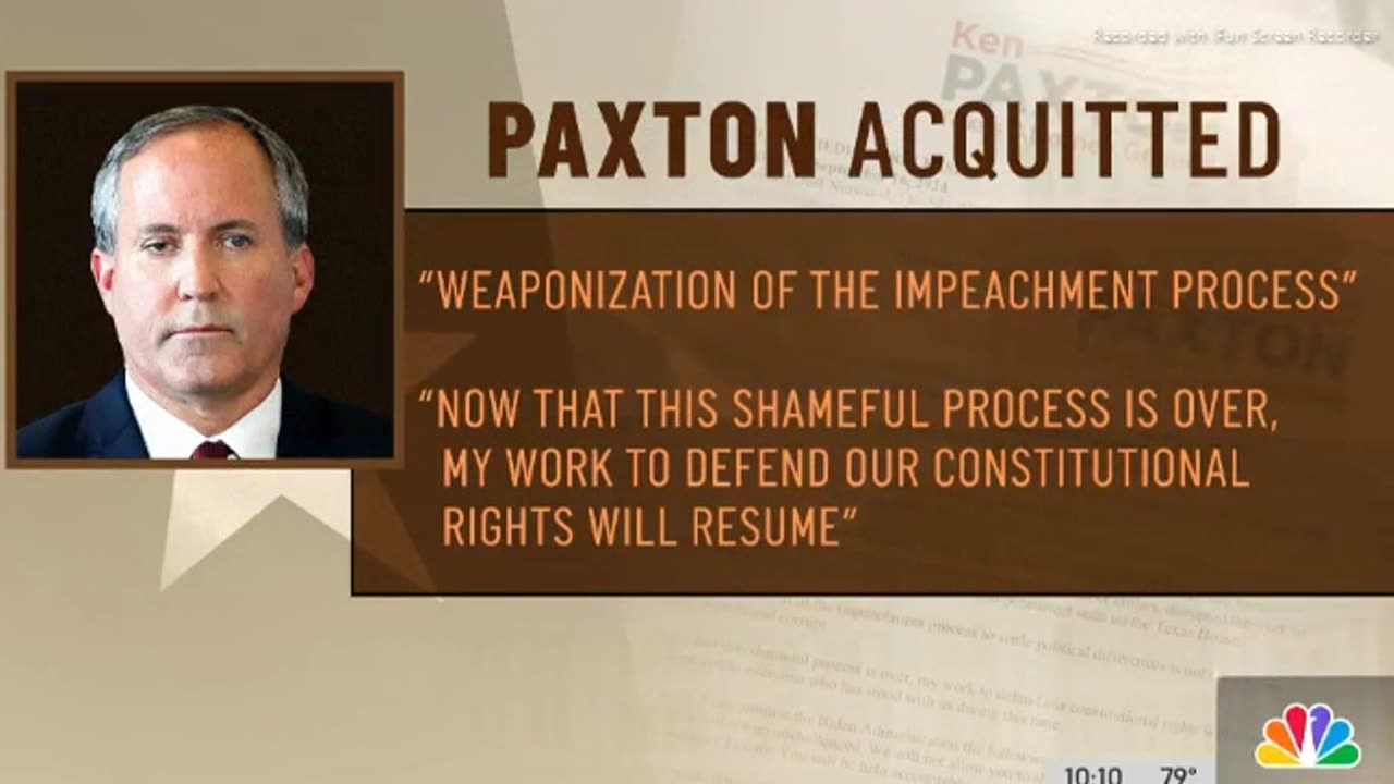 TEXAS AG IMPEACHMENT>WE HAVE THE EVIDENCE>NOT-(ANOTHER SHIFTY SCHIFF?) PAXTON>NOT GUILTY - 6 mins.