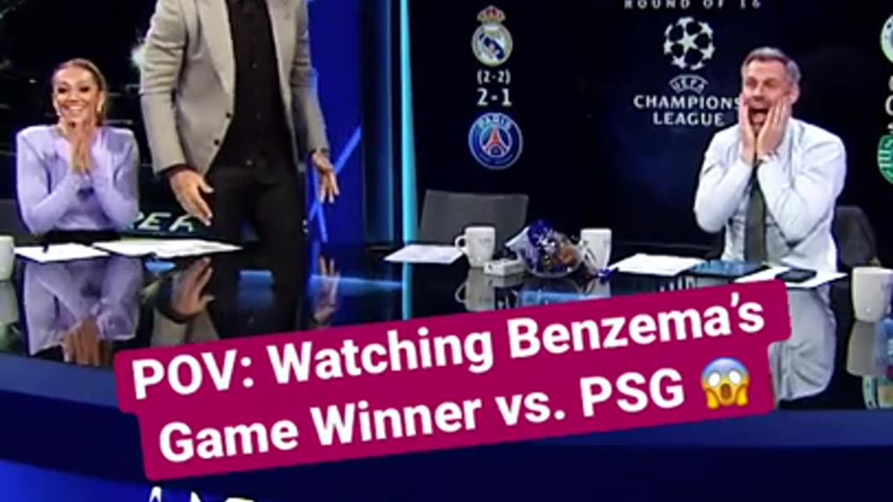 Thierry Henry and Jamie Carragher React to Karin Benzema’s Game Winner Against PSG #shorts