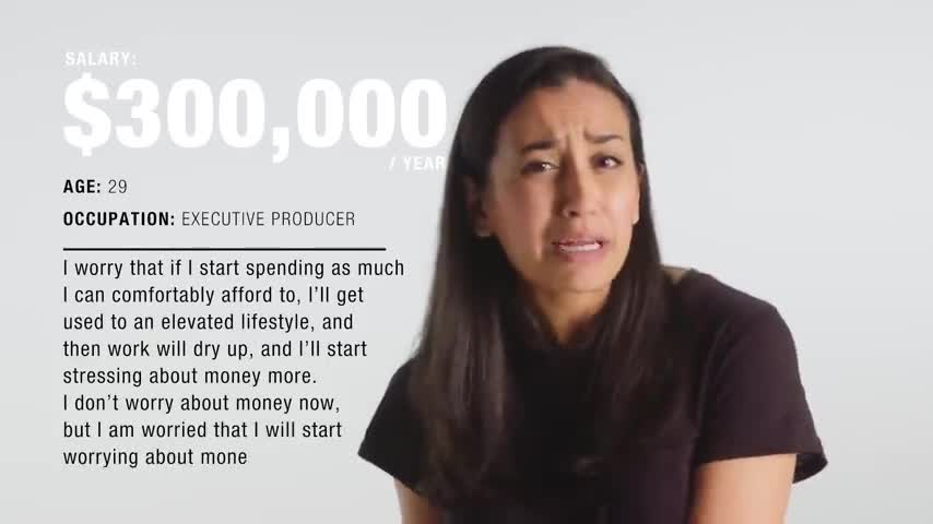 Women of Different Salaries on Anxiety about Money Glamour