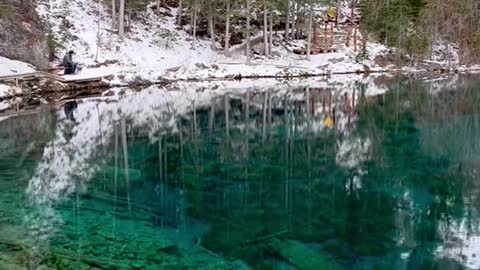 A lake so blue and clear it doesn’t even seem real.