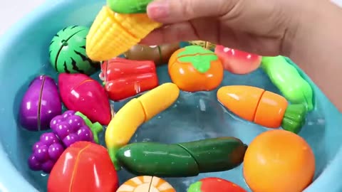 Toy fruit vegetable play on the water Funny Learn English names