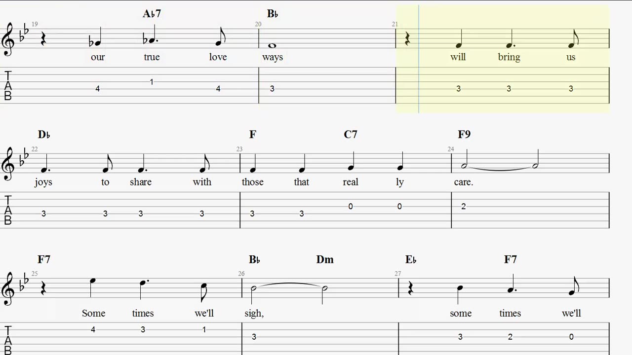 Guitar tabs for True Love Ways by Buddy Holly