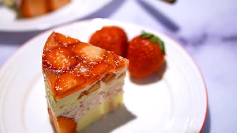 Enjoy the strawberry cake