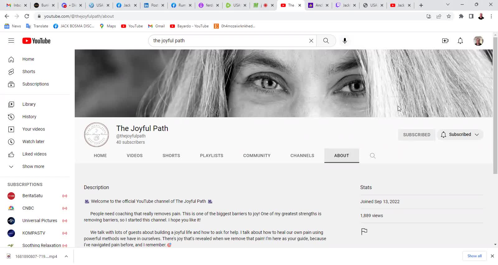 Podcast At 0900 EST On 20 December 2022 https://www.youtube.com/@thejoyfulpath