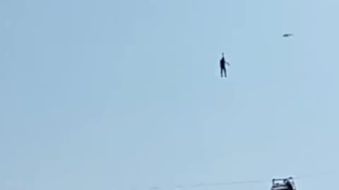 Battagram Chairlift was stuck in mid due to supporting rope broken.