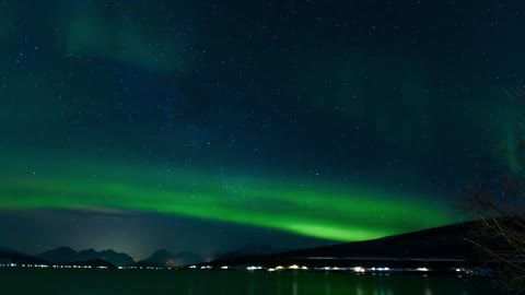 Aurora Borealis Lighting Up The Night Sky To Relaxing Music