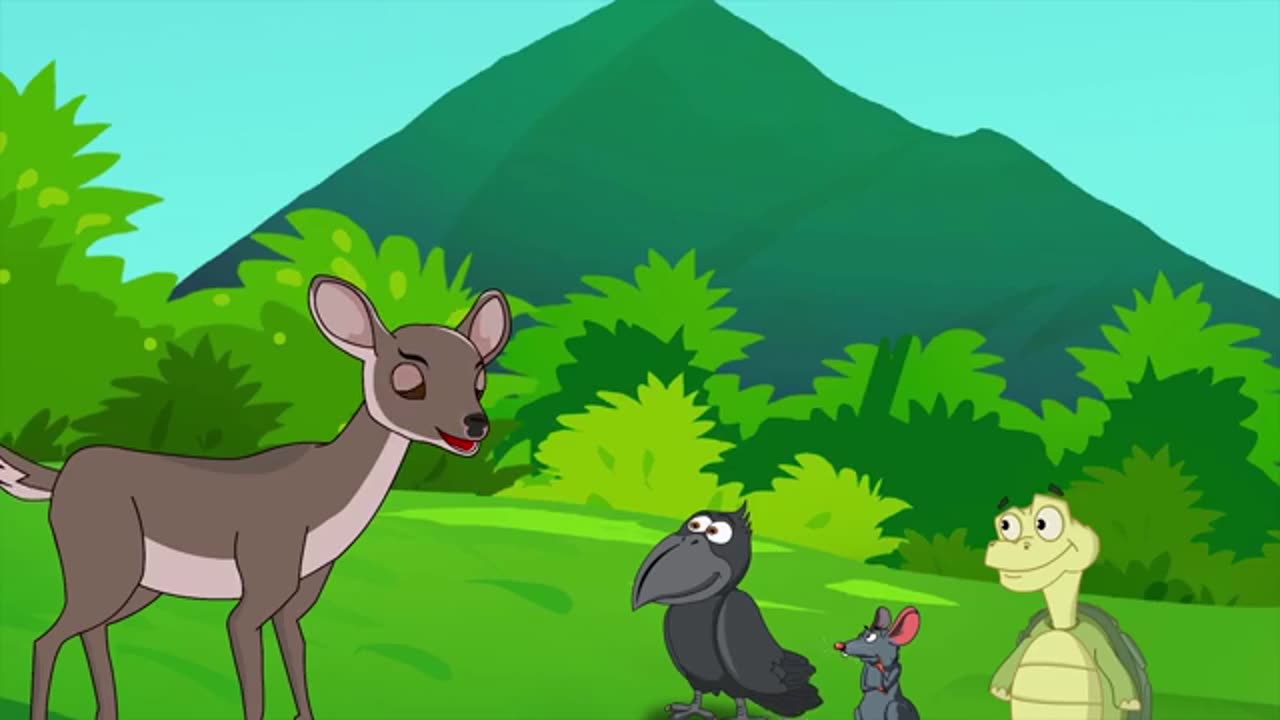 Four Friends | English Cartoon | Panchatantra Moral Stories for Kids |