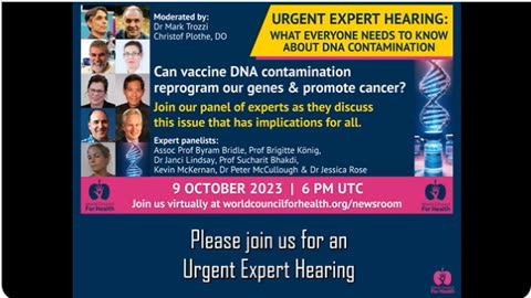 Urgent Expert Hearing on DNA Contamination in mRNA Vaccines