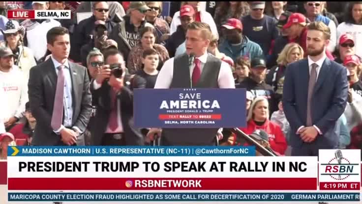 EPIC! Popular MAGA Rep. Madison Cawthorn STANDS UP from Wheelchair at Selma, NC Trump Rally