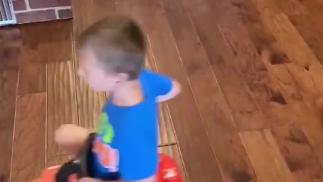 Cute Baby Playing With His Older Brother