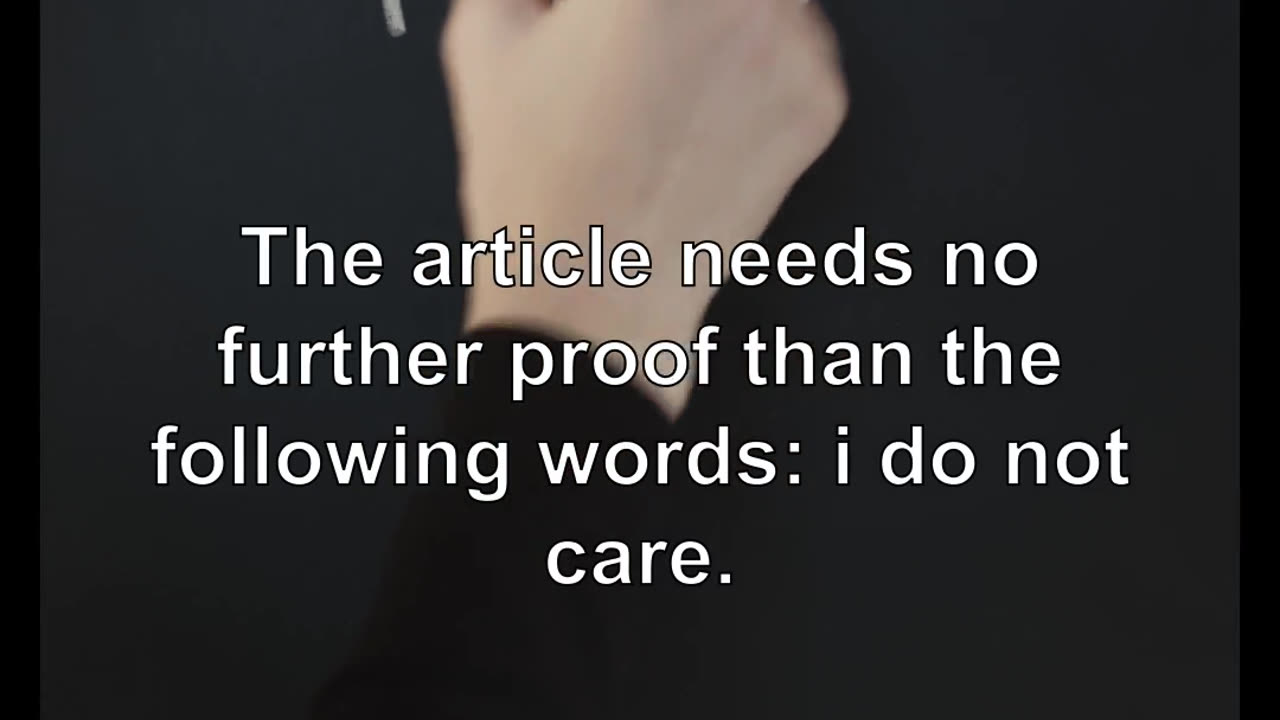 The article needs no further proof than the following words: i do not care.