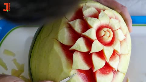 Easy Watermelon Carving to make at Home | Fruit Carving for Beginners