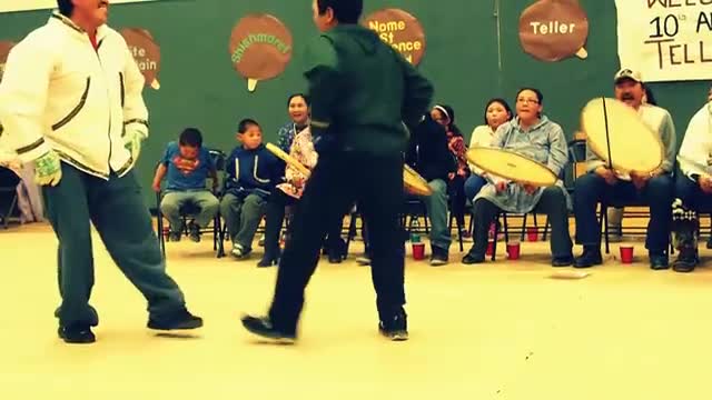 Fighting dance Shishmaref Village. Eskimo dancing_Cut