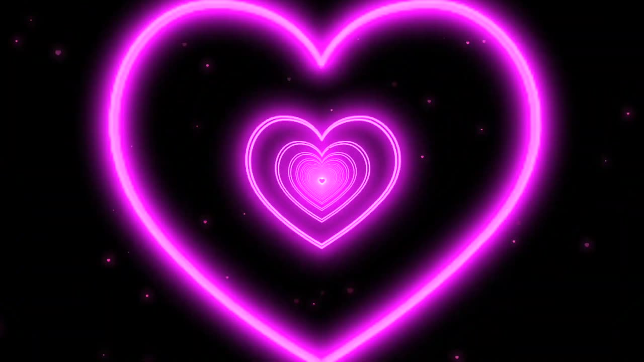 112. Heart Tunnelđź’—Pink Heart Background Neon Heart Background Video
