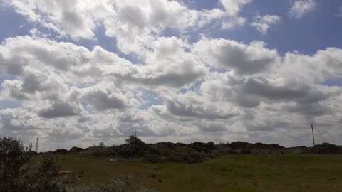 Amazing cloudly sky with wind and birds sound