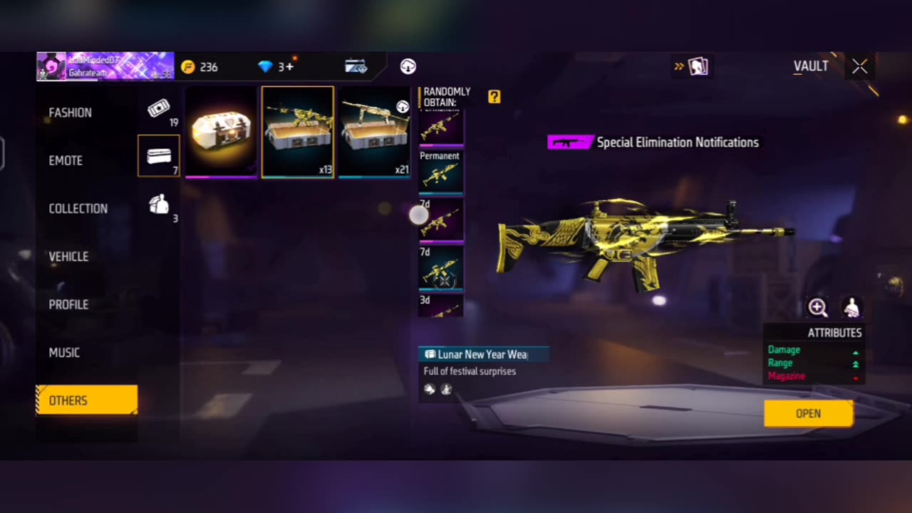 Opening crates in free fire