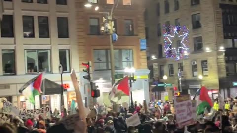 Boston — A large crowd of pro-Palestine protesters have occupied Boston Common