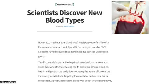 ((( Scientists))) discover 5 new blood types in 2022