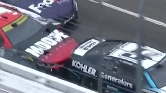 Listen to the radios as Ross Chastain intentionally floored it into the wall.