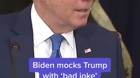 Biden mocks Trump with 'bad joke'