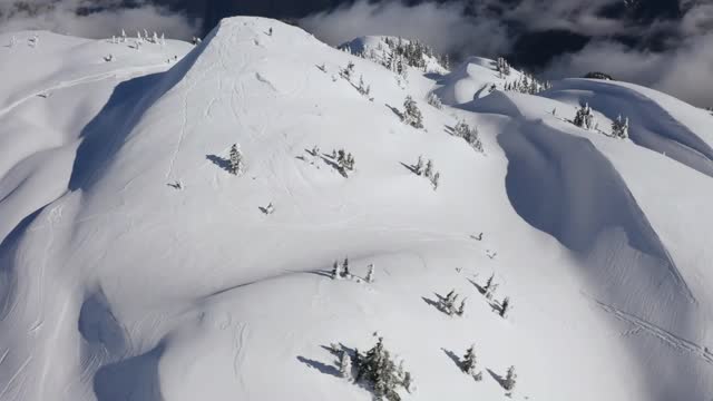 Person practicing snowboarding