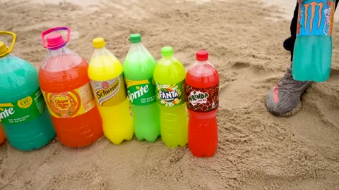 Big Underground Volcanic Eruption from Coca-Cola,Mtn Dew, Monster, Fanta, 7up, Mirinda and Mentos4