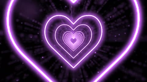 210. Heart Tunnel💜Heart Background Neon Heart Background Video Wallpaper Heart