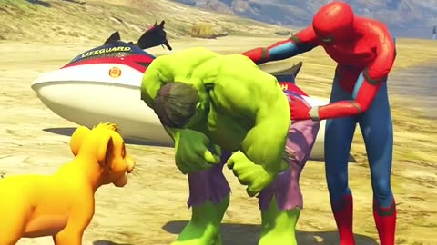 GTA V _ Spider-Man rescues Hulk with a plot twist 😯 #shorts